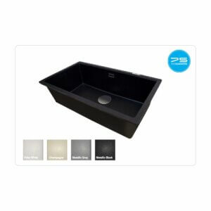 1810 Cavauno Puraquartz 720U Black undermounted sink