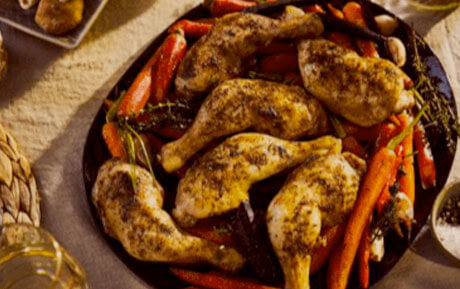 Cajun-Spiced Chicken Thighs – with Roasted Carrots
