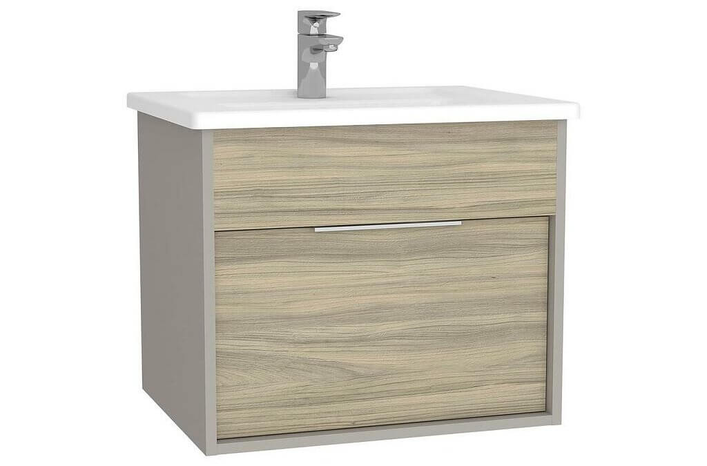 Vitra Integra Washbasin Unit, 60cm, With 1 Drawer, With Vanity Basin